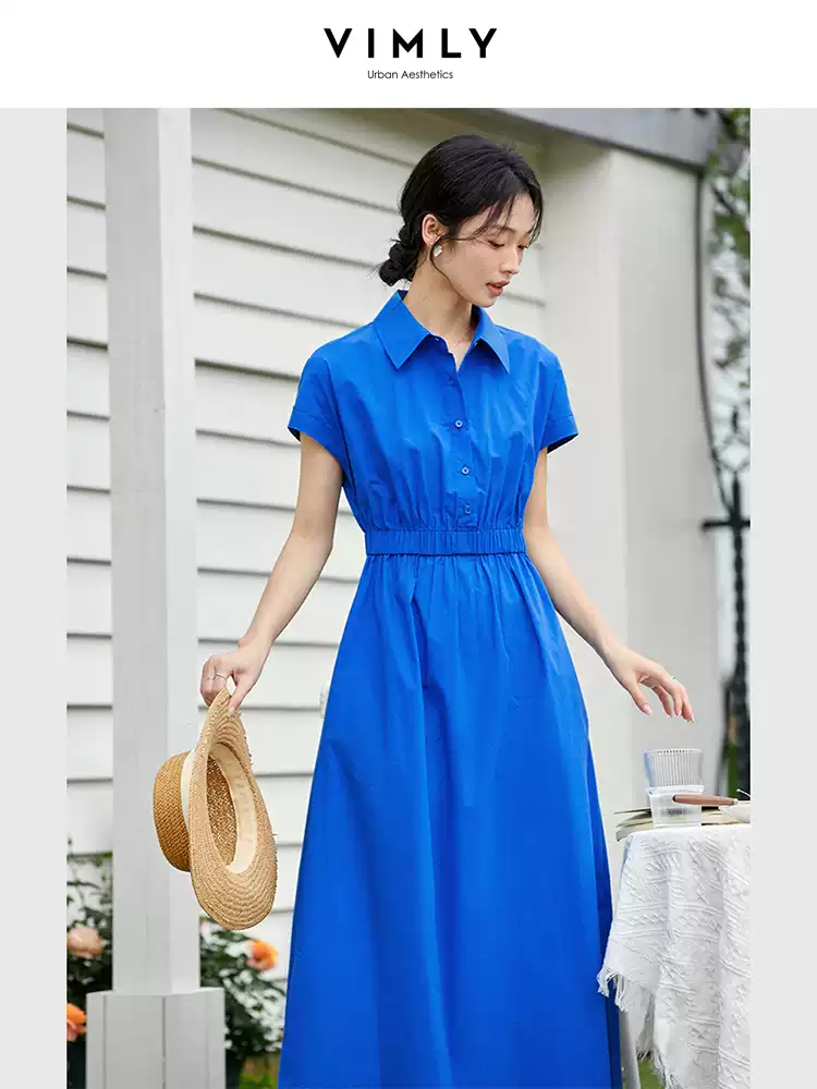 Casual Polo shirt dress large size women's senior sense summer 2022 new small royal sister