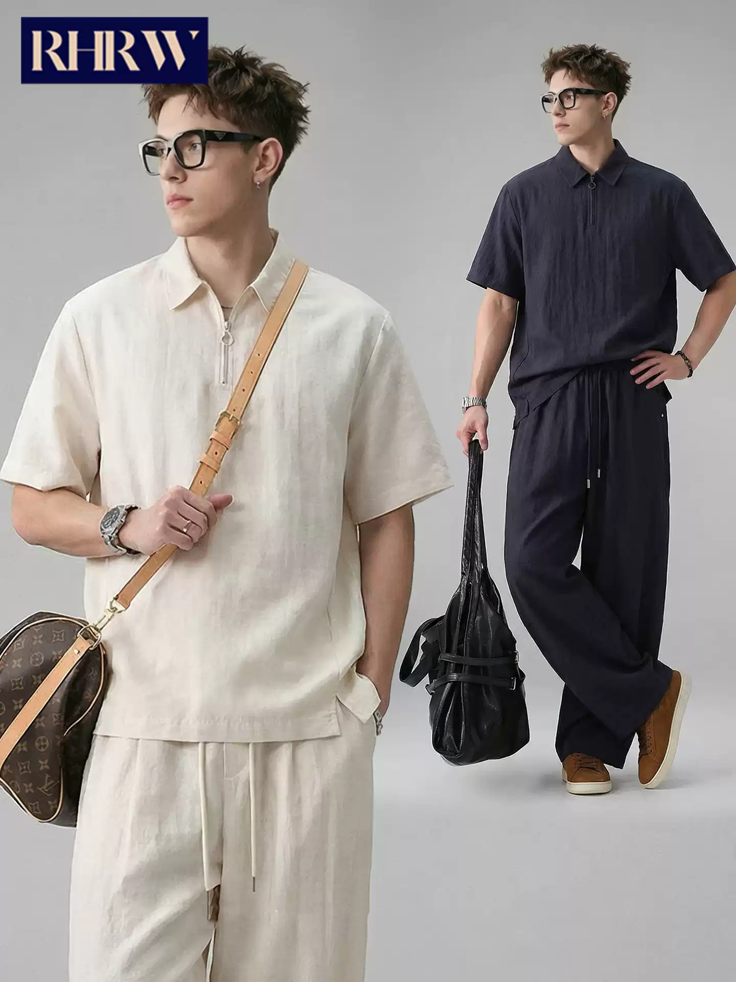 Summer suit short sleeve T-shirt men's suit with handsome fashionable couple boys half sleeve clothes